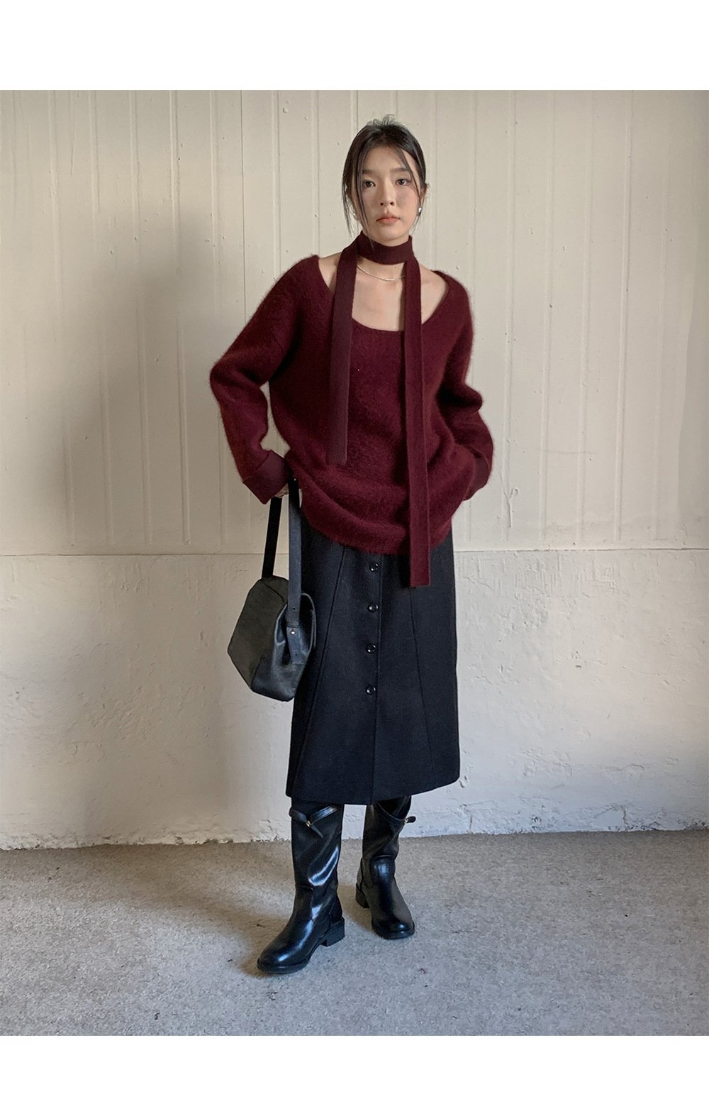 Шерстяная юбка с разрезом 2023 оптом из Китая