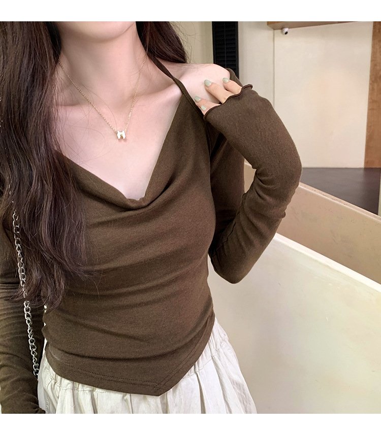 Толстовка с длинным рукавом и завышенным воротником оптом