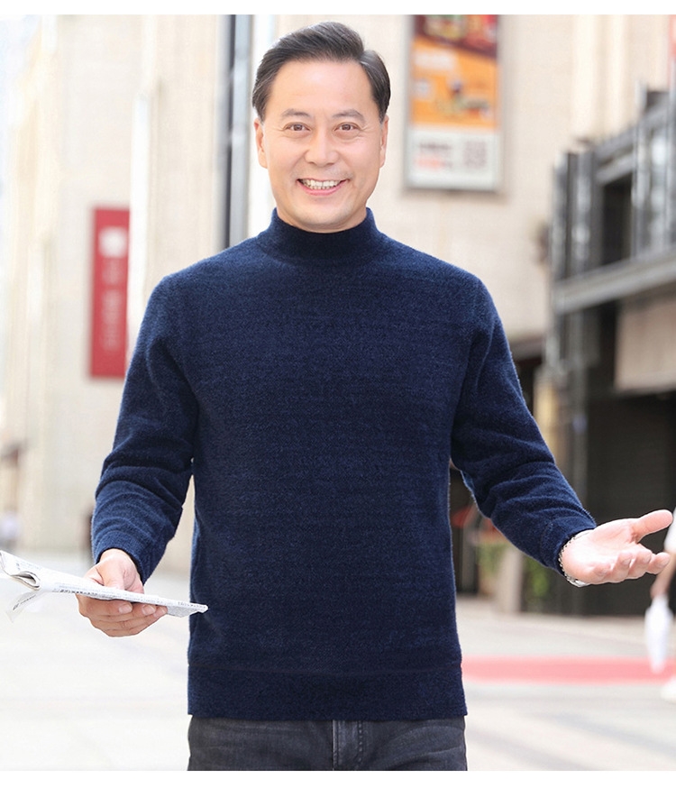 Мужской зимний свитер с утеплением и утолщенной вязкой оптом из Китая