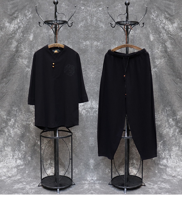 Китайский мужской костюм в стиле Чан с элементами древней китайской одежды оптом из Китая