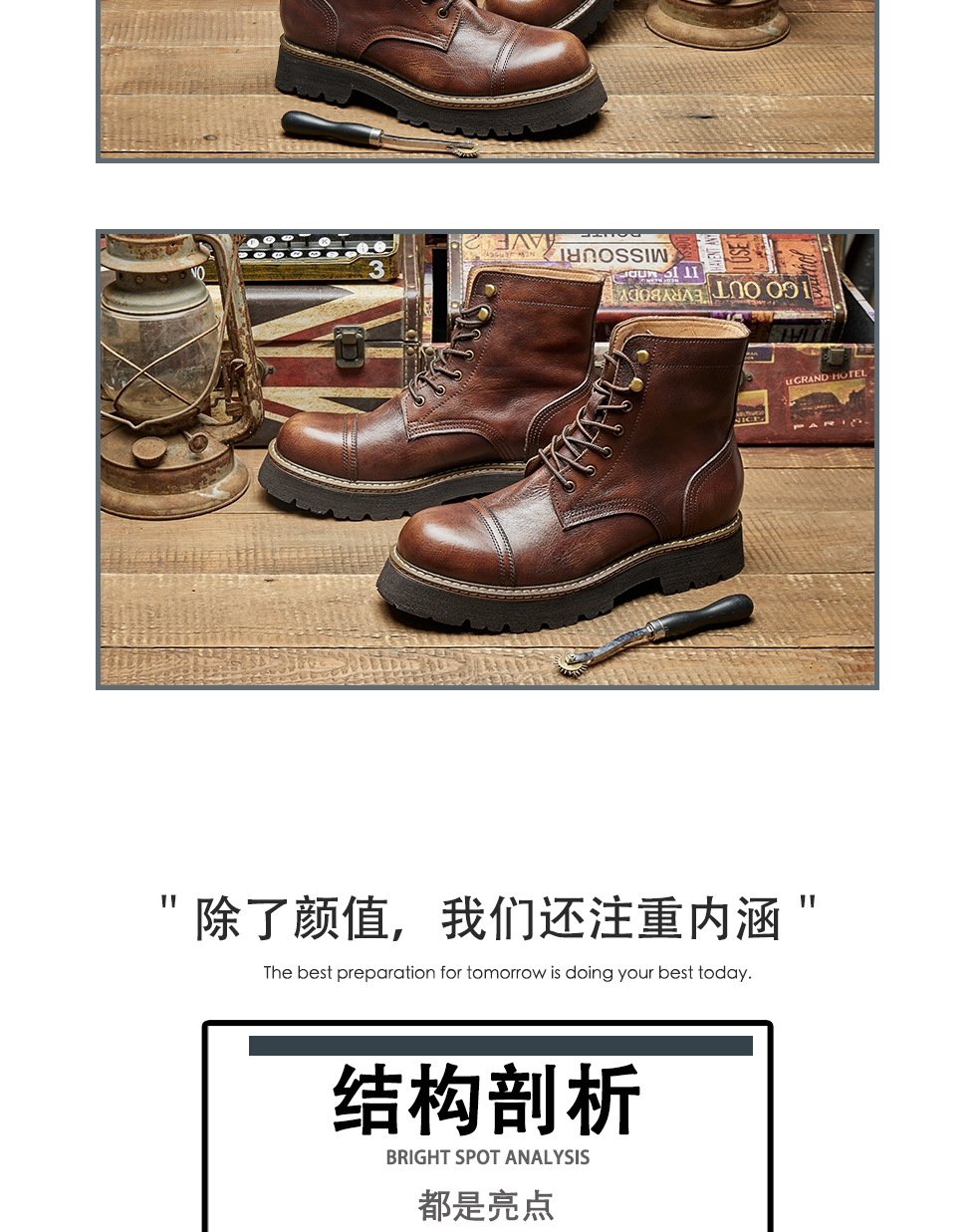 Мужские ботинки Martin 8111 из натуральной кожи оптом