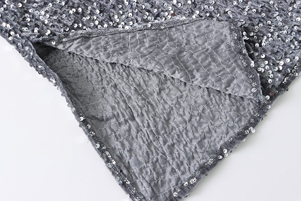 Стильная юбка с блестками и разрезом SN4908 оптом из Китая