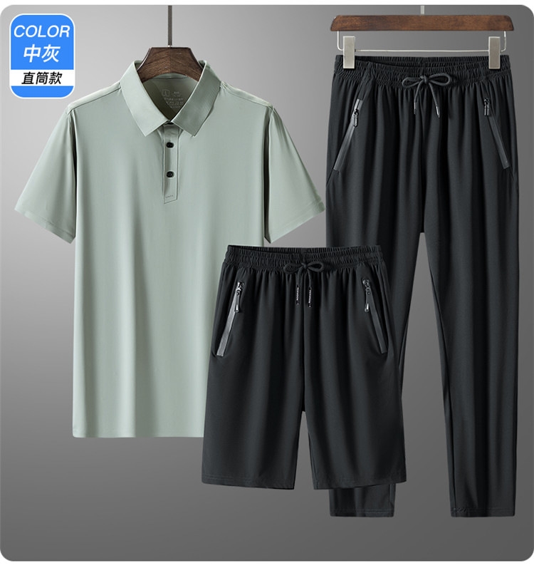 Летний мужской комплект из поло и шорт с брюками оптом из Китая