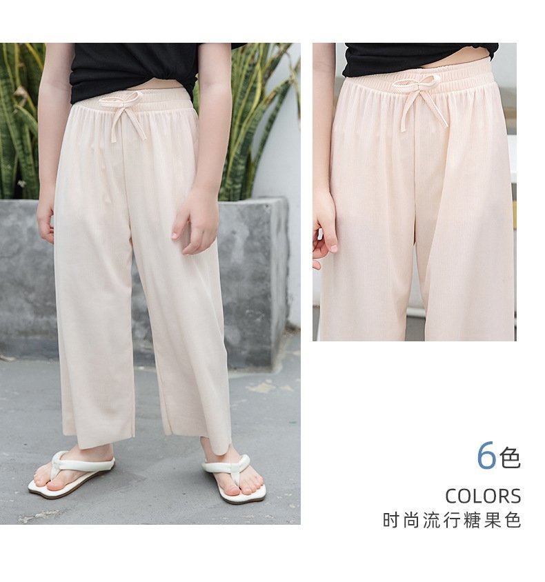 Детские летние широкие брюки из хлопкового шелка оптом