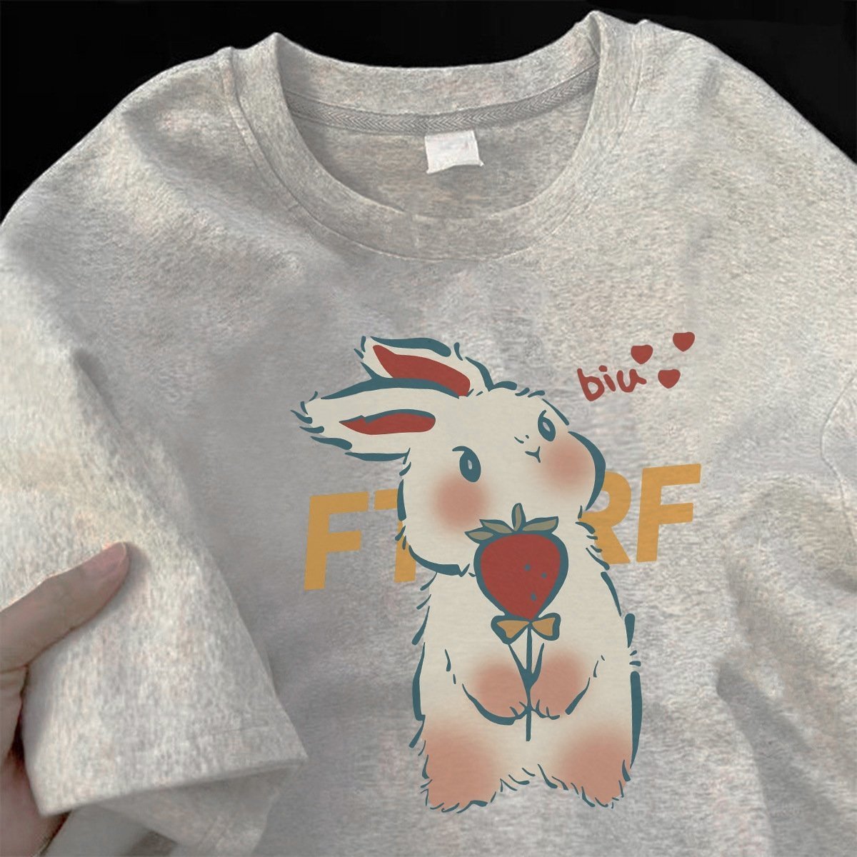 Летняя футболка с кроликами из 100% хлопка оптом