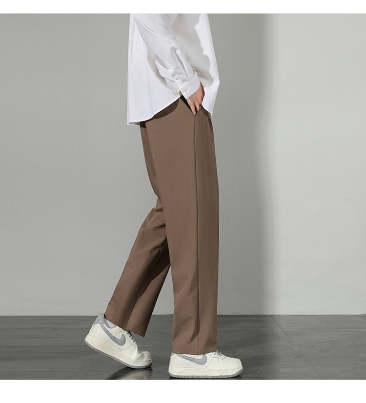 Летние мужские брюки прямого кроя с широкими штанинами оптом из Китая