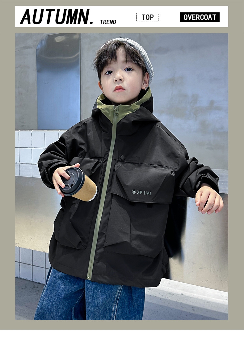 Детская мужская рабочая куртка весна-осень 2024 оптом из Китая