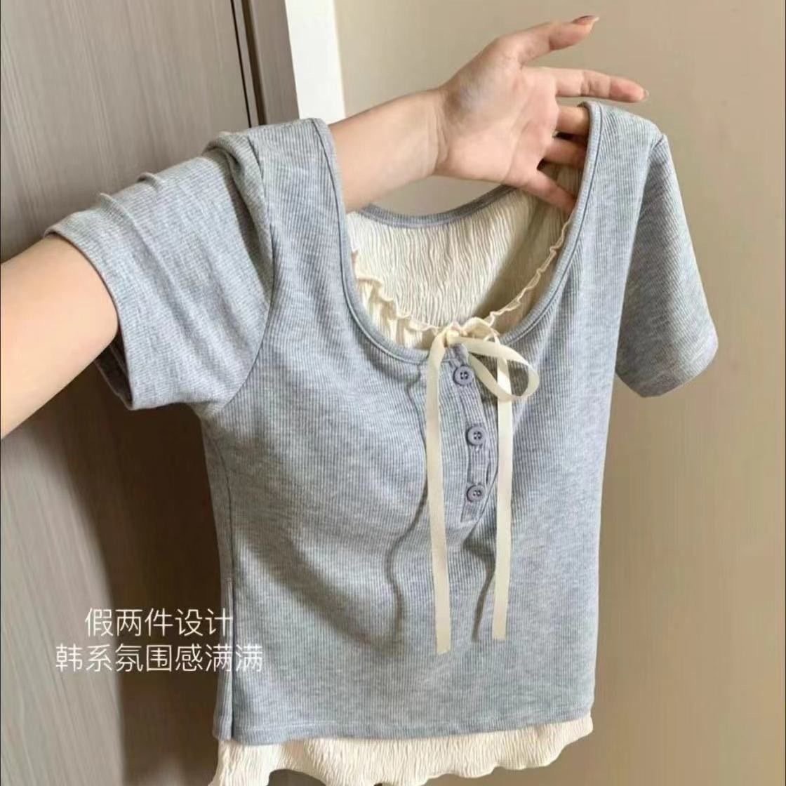 Футболка балетного стиля с коротким рукавом оптом