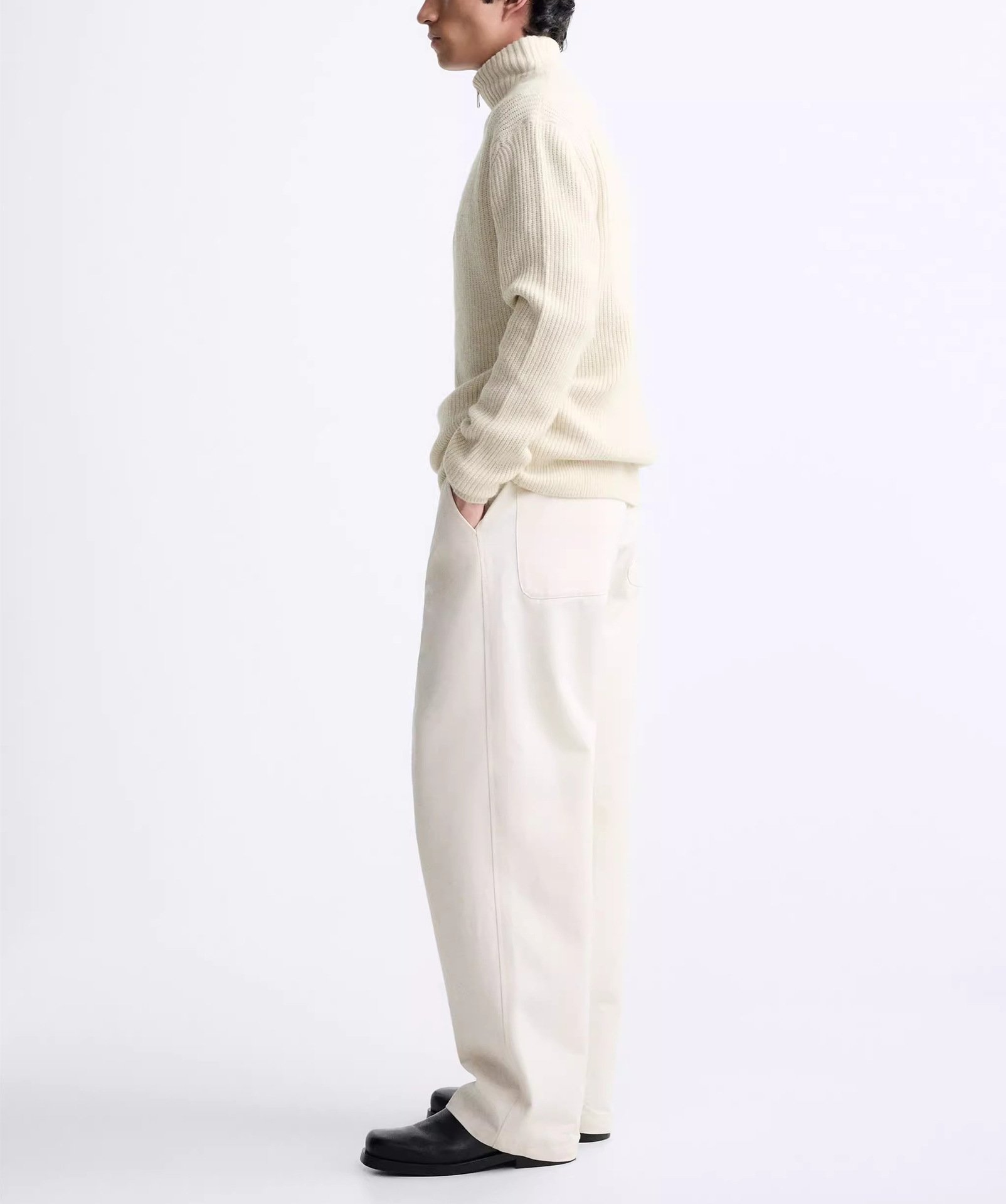 Мужской свитер с высоким воротником и молнией оптом