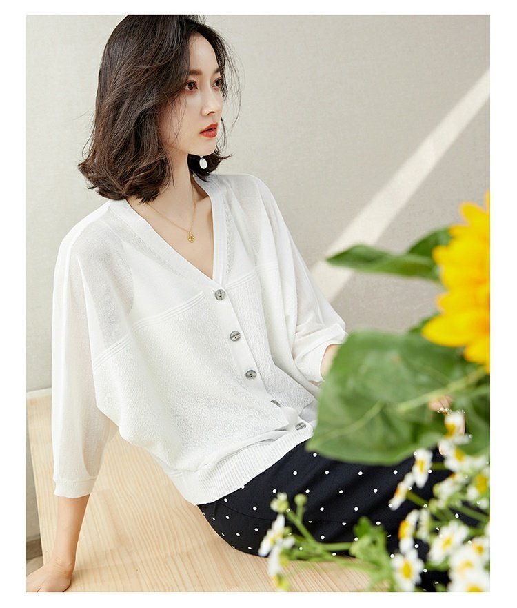 Женская летняя тонкая кардиган с объемным рукавом оптом