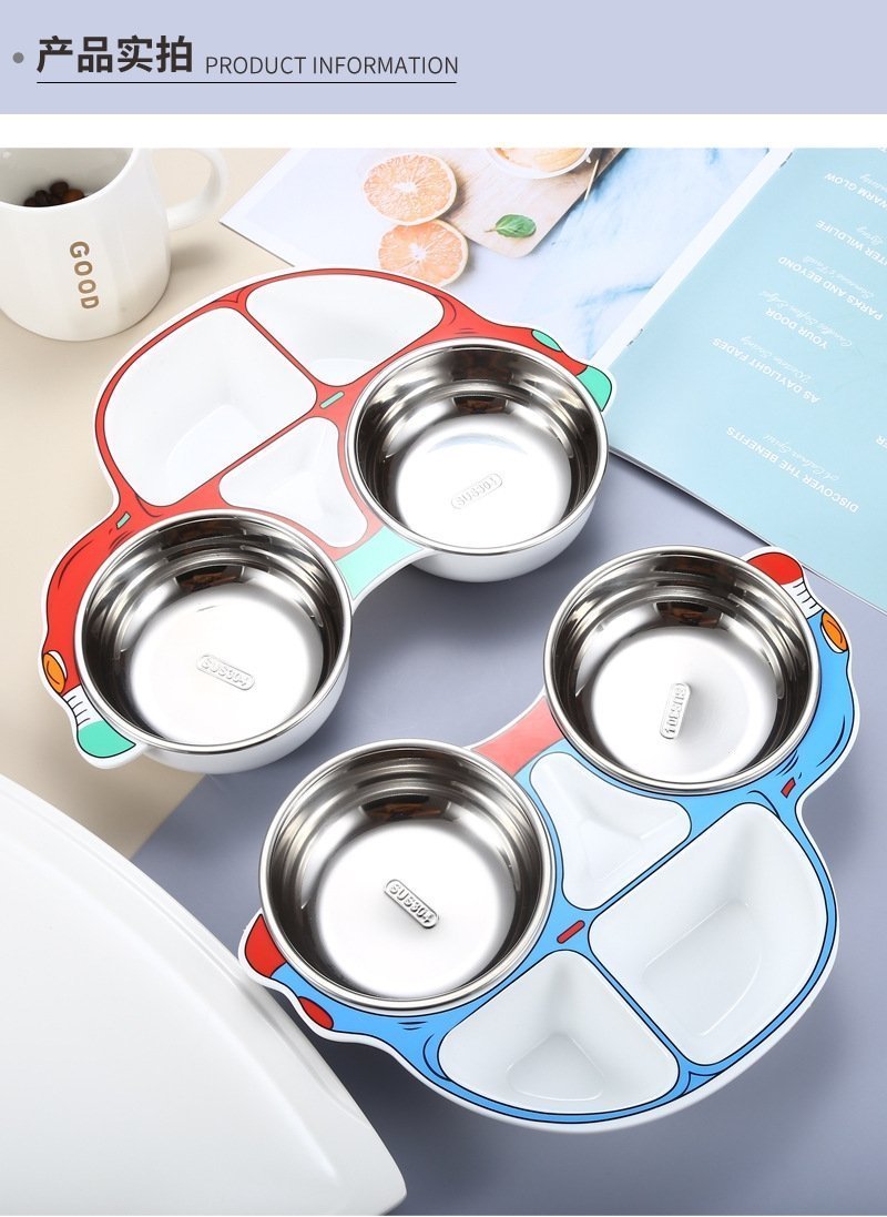 Детская тарелка из нержавеющей стали с разделением на секции оптом