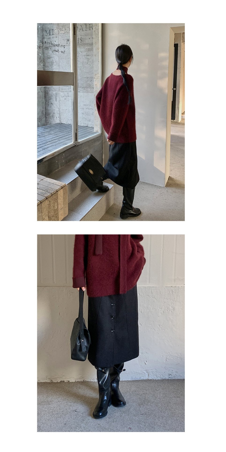 Шерстяная юбка с разрезом 2023 оптом из Китая