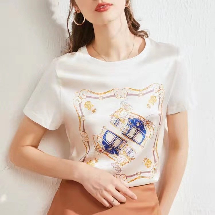 Футболка из искусственного шелка с коротким рукавом оптом