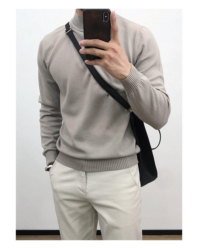 Мужской свитер с полувысоким воротником оптом