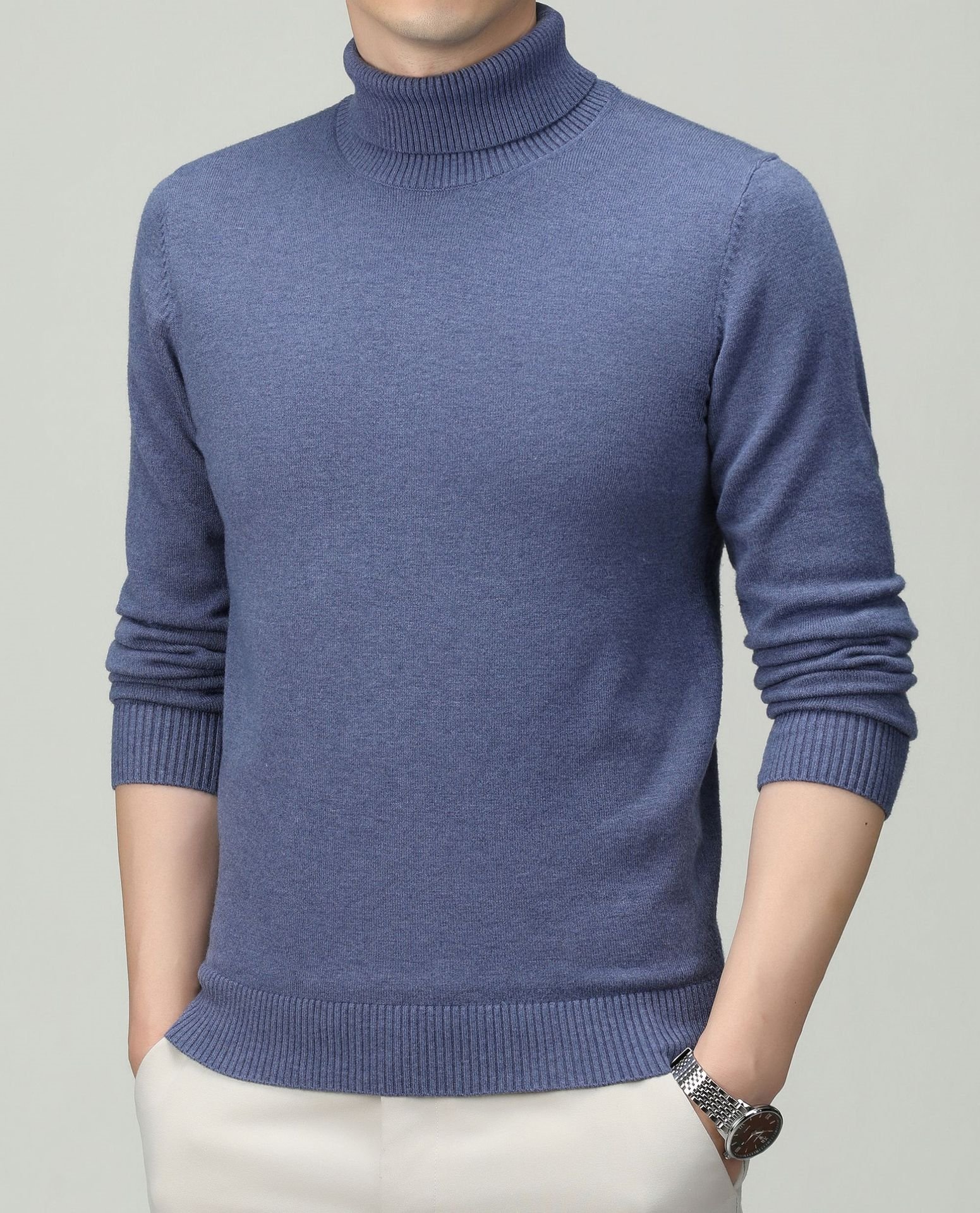 Мужской свитер с высоким воротником оптом