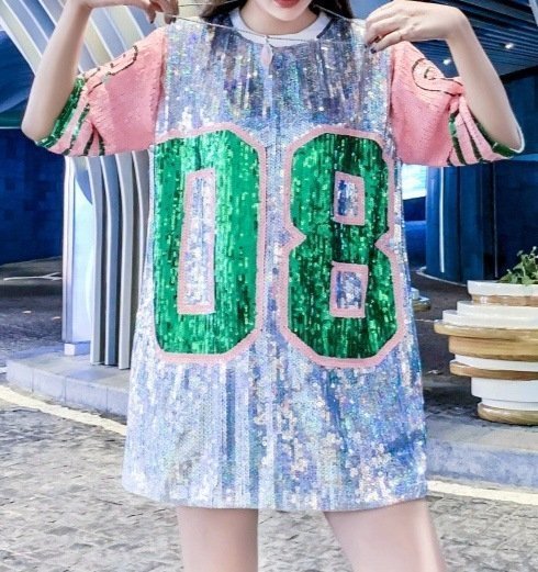 Женская футболка с широкими рукавами и блестками оптом