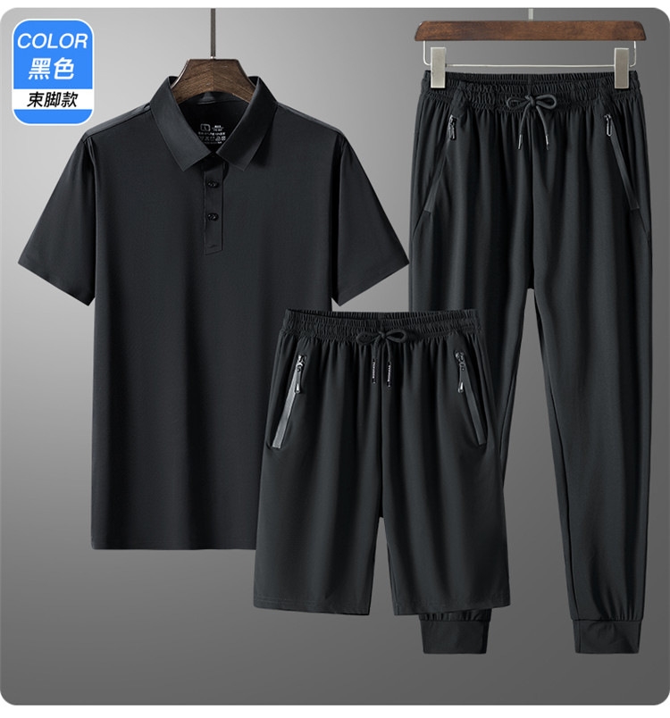 Летний мужской комплект из поло и шорт с брюками оптом из Китая