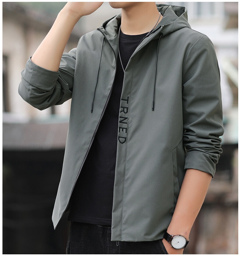 Мужская весенняя куртка с капюшоном оптом из Китая