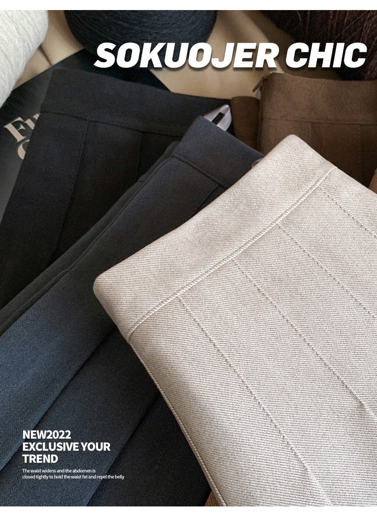 Женская юбка-плиссировка осенне-зимняя новинка из плотной шерсти с высокой посадкой, черного цвета, подчеркивающая стройность, большой размер A-силуэт оптом из Китая