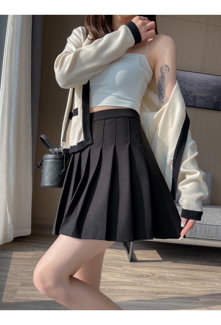 Белая короткая юбка с эластичным поясом и молнией оптом из Китая