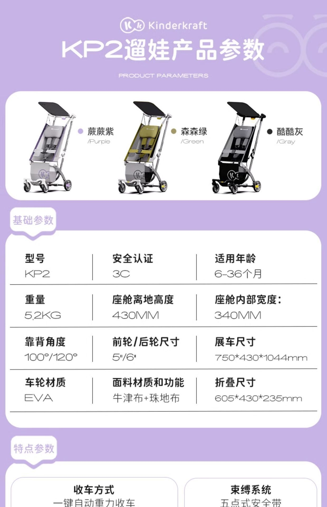 Детская коляска Kinderkraft KP2 оптом из Китая