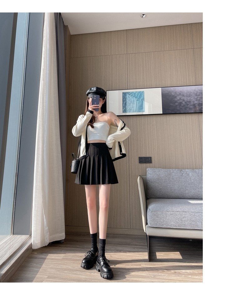 Белая короткая юбка с эластичным поясом и молнией оптом из Китая