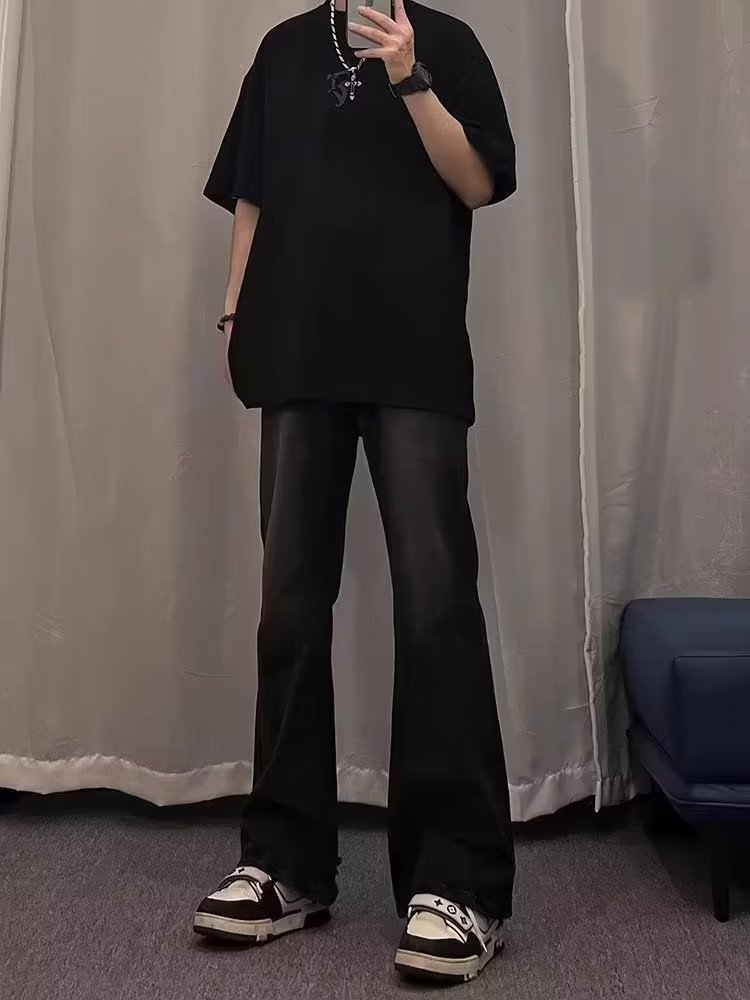 Мужские джинсы в стиле ретро с эффектом потертостей оптом из Китая