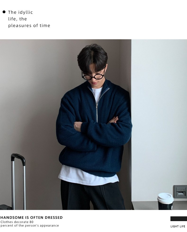 Мужская толстовка с высоким воротником и молнией оптом