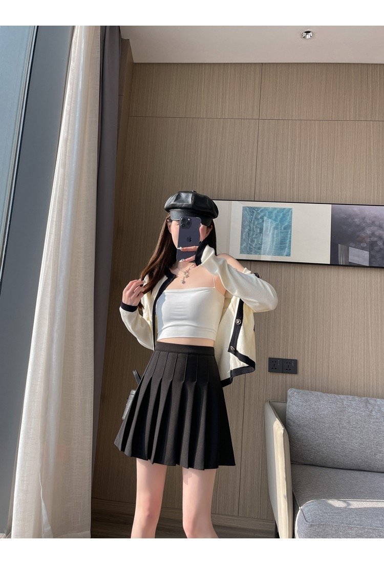 Белая короткая юбка с эластичным поясом и молнией оптом из Китая