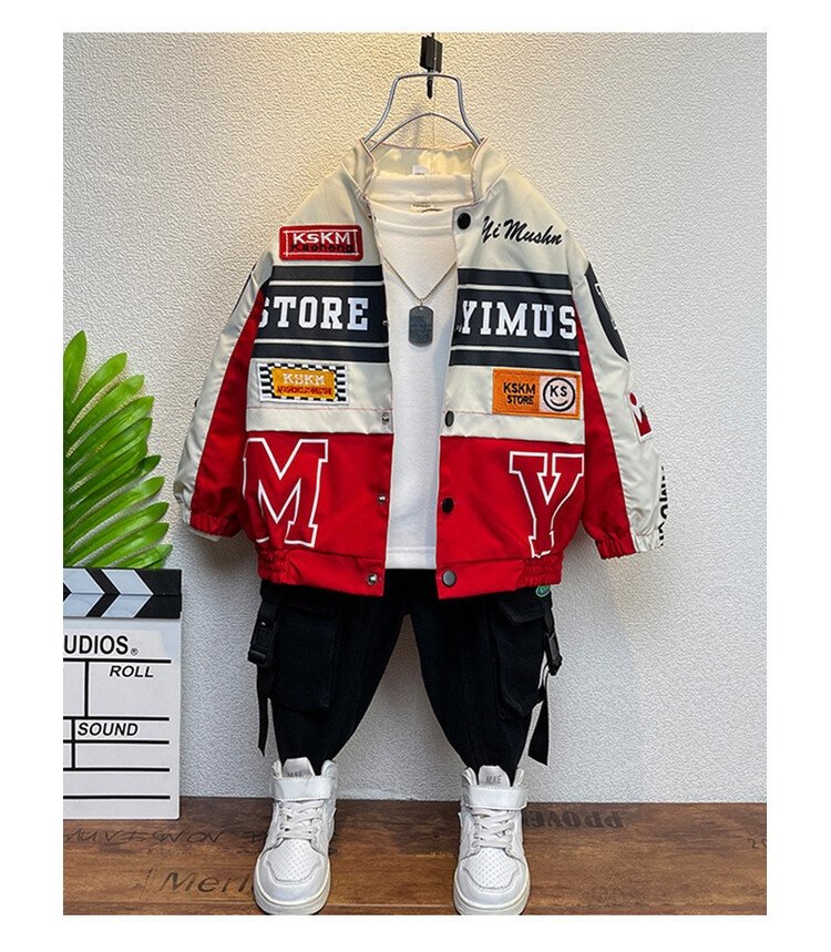 Детская мото-куртка 2023 весна-осень оптом из Китая