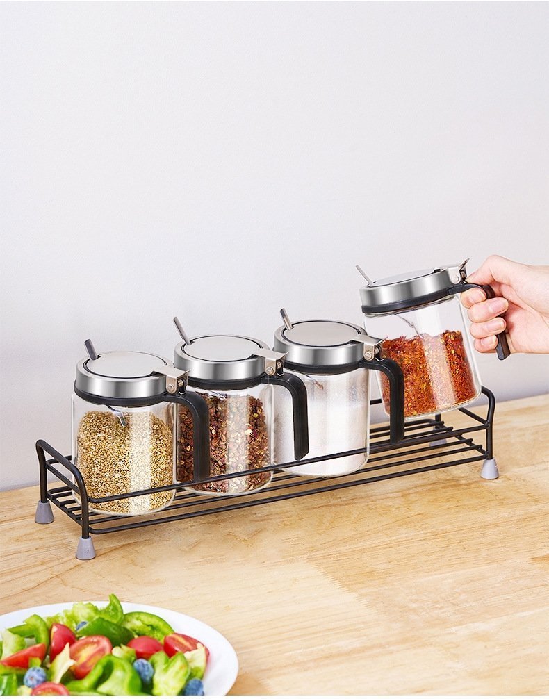 Стеклянный набор для специй с нержавеющей пружиной оптом