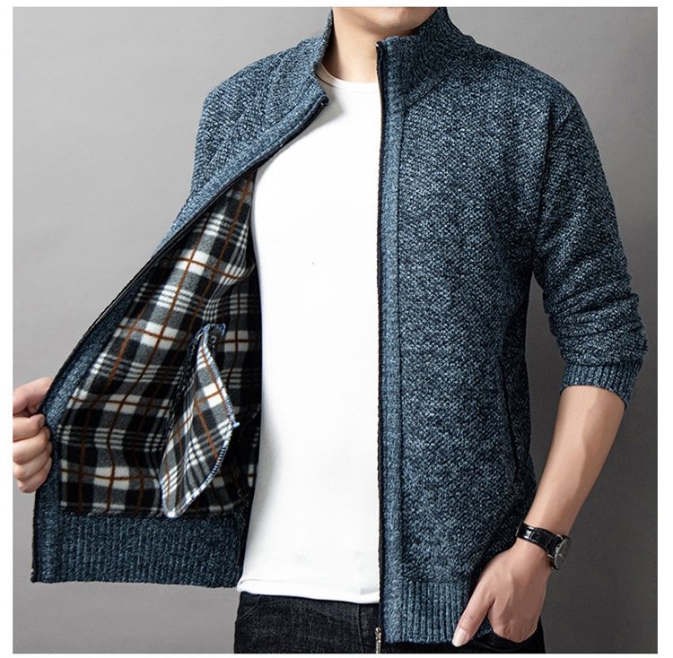 Мужская вязаная высокий воротник свитер весна-осень оптом