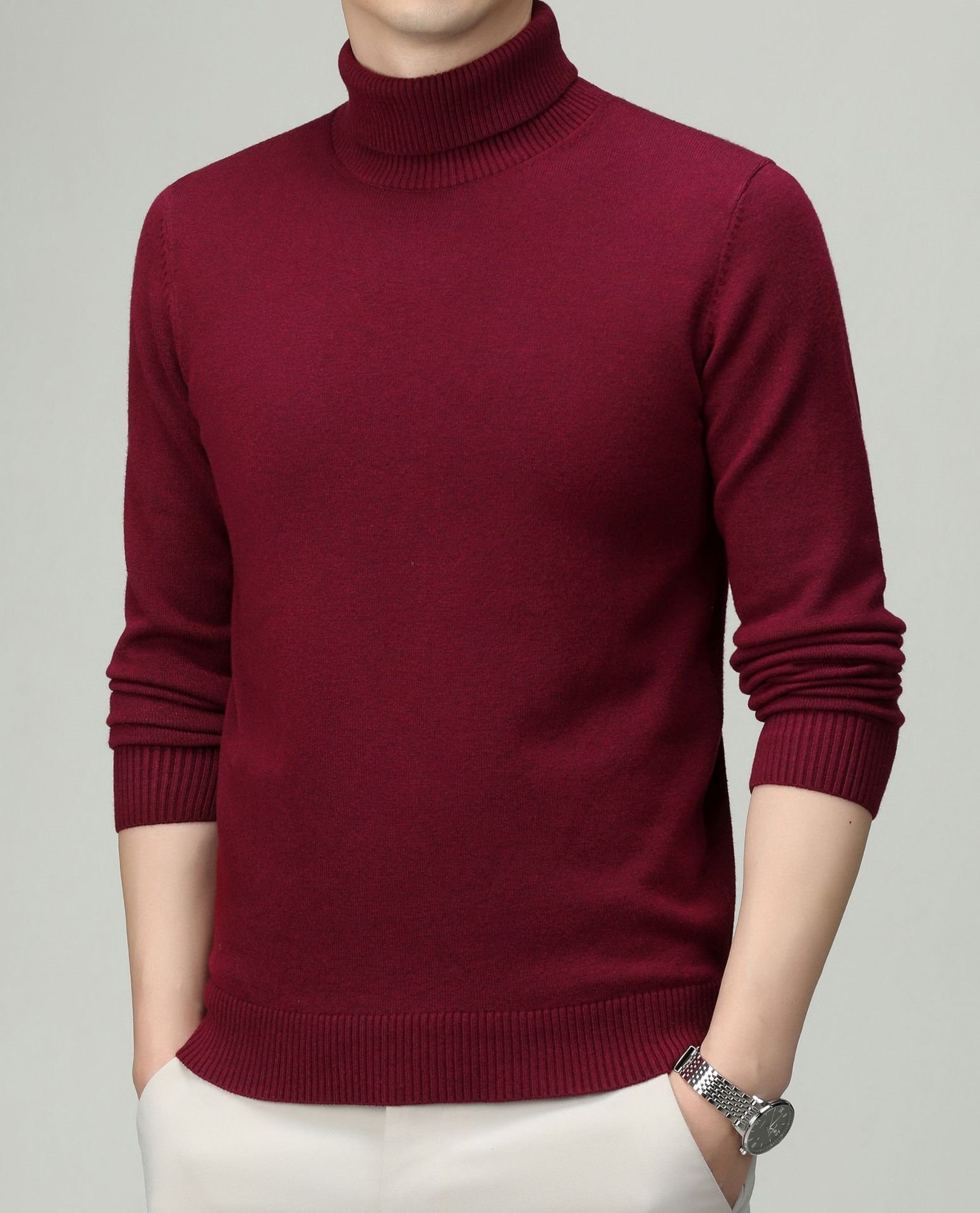 Мужской свитер с высоким воротником оптом