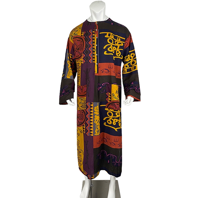 Мужская длинная роба с национальным принтом оптом из Китая