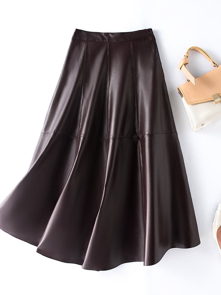 Длинная юбка из овечьей кожи оптом из Китая