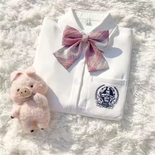 Детская школьная рубашка с коротким рукавом оптом из Китая