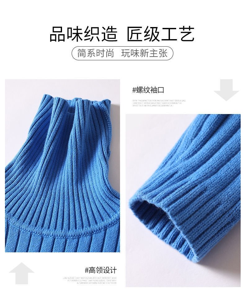 Мужской свитер с высоким воротником и длинным рукавом оптом