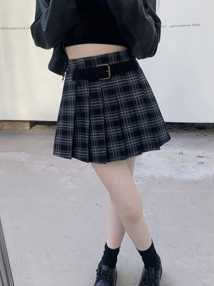 Весенняя женская клетчатая мини-юбка в американском ретро стиле оптом из Китая