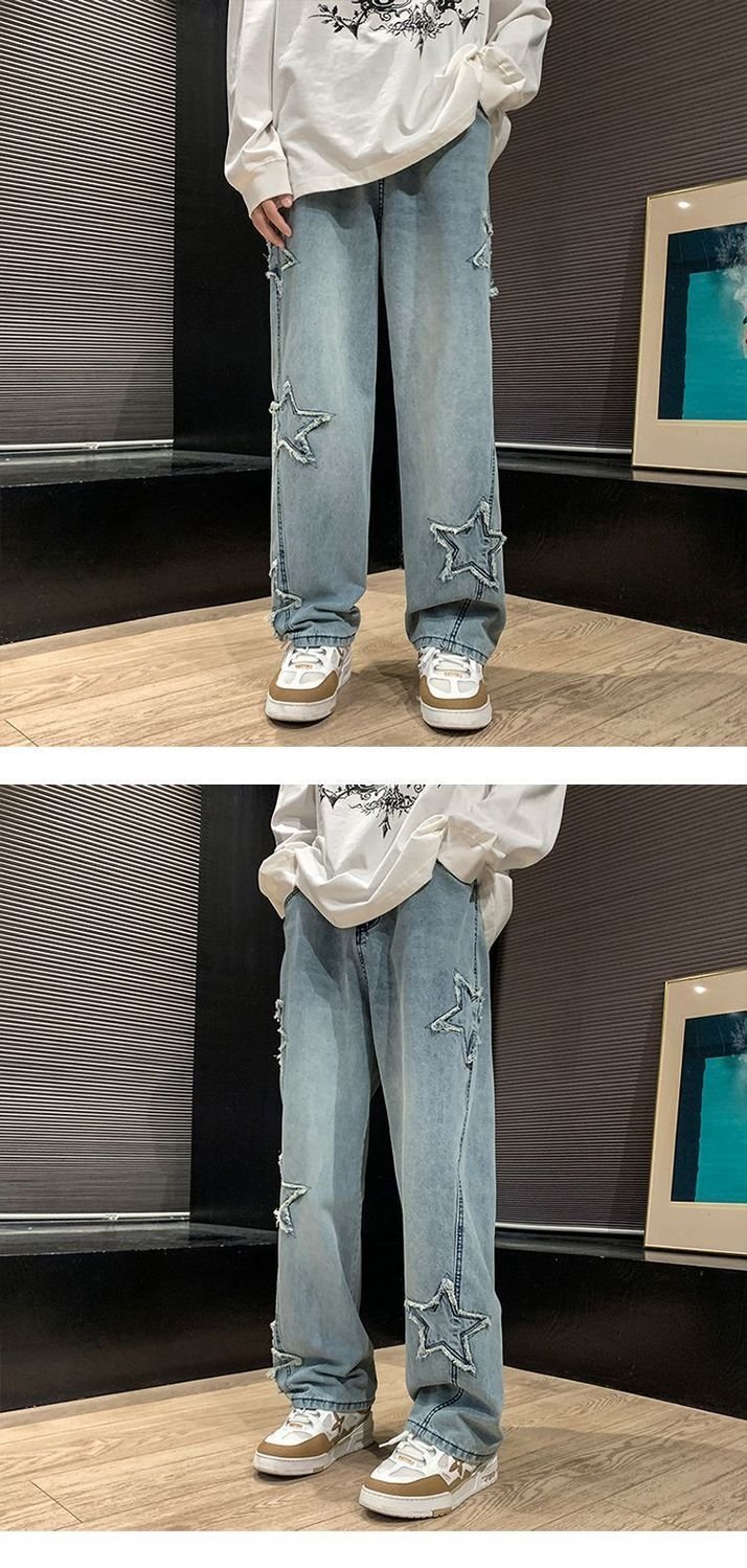 Мужские джинсы в стиле американской уличной моды оптом из Китая