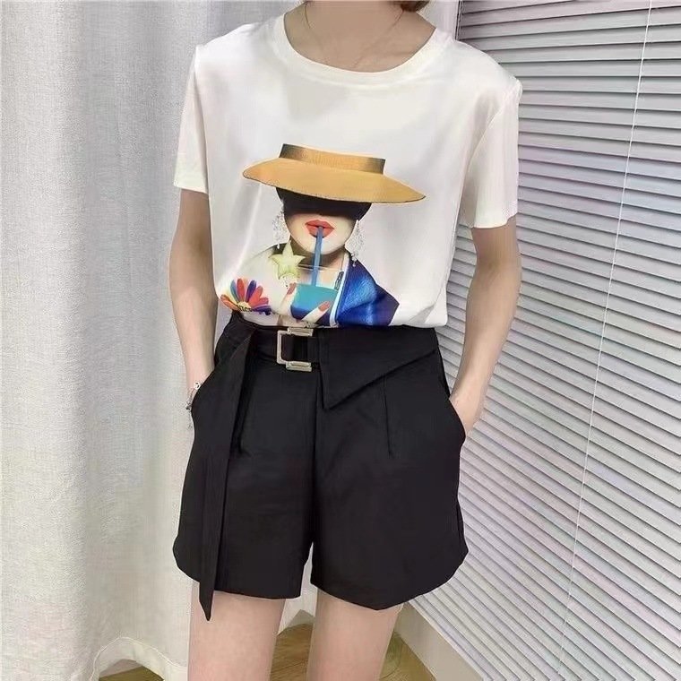 Футболка из искусственного шелка с коротким рукавом оптом