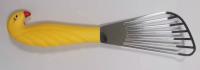 Лопатка кухонная веерообразной формы с желтой пластмассовой ручкой MH-XN11 / К144 / B25.6 анонс фото