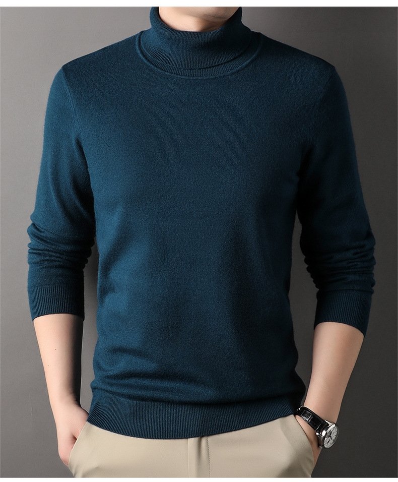 Мужской свитер с высоким воротником осенне-зимней коллекции 2024 оптом