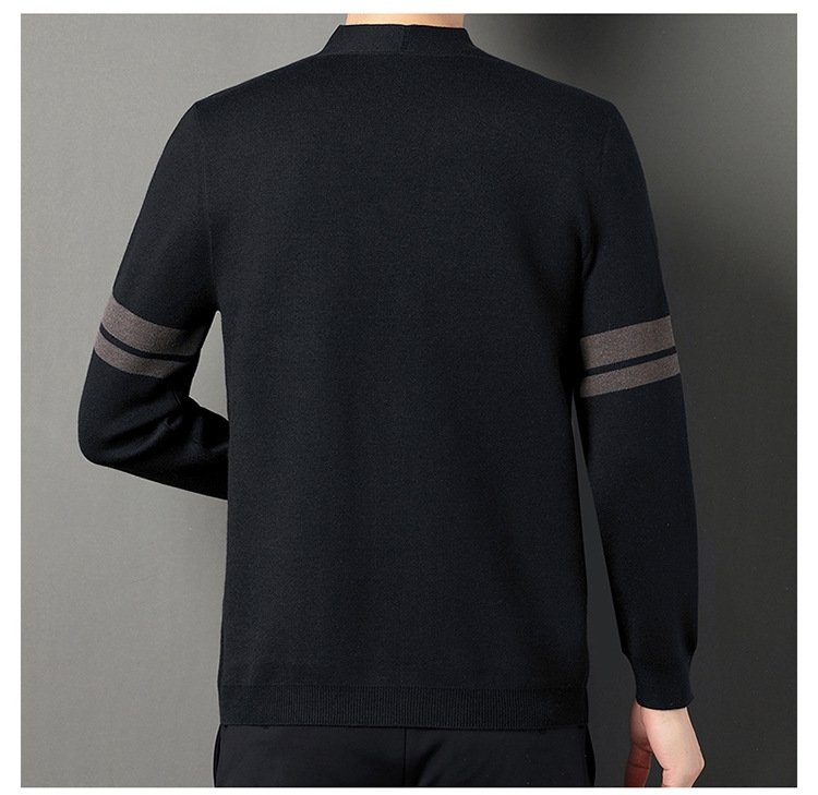 Мужская тонкая кардиган-жакет в полоску оптом