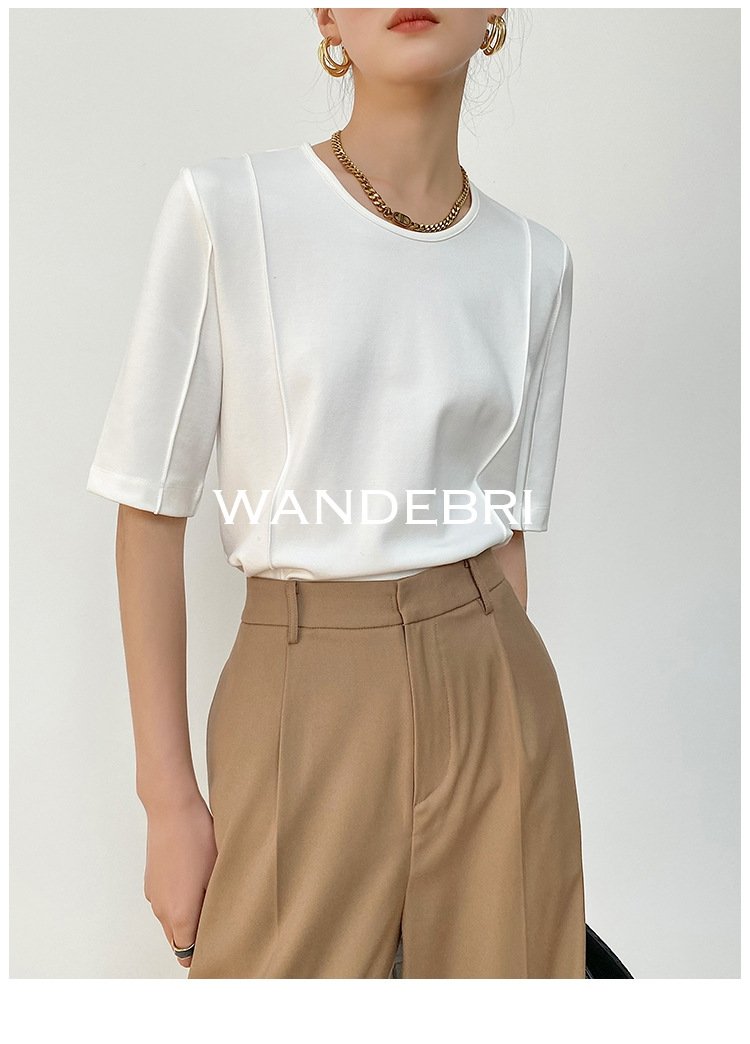 Летняя футболка из шелка и рома с короткими рукавами оптом