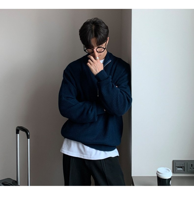 Мужская толстовка с высоким воротником и молнией оптом