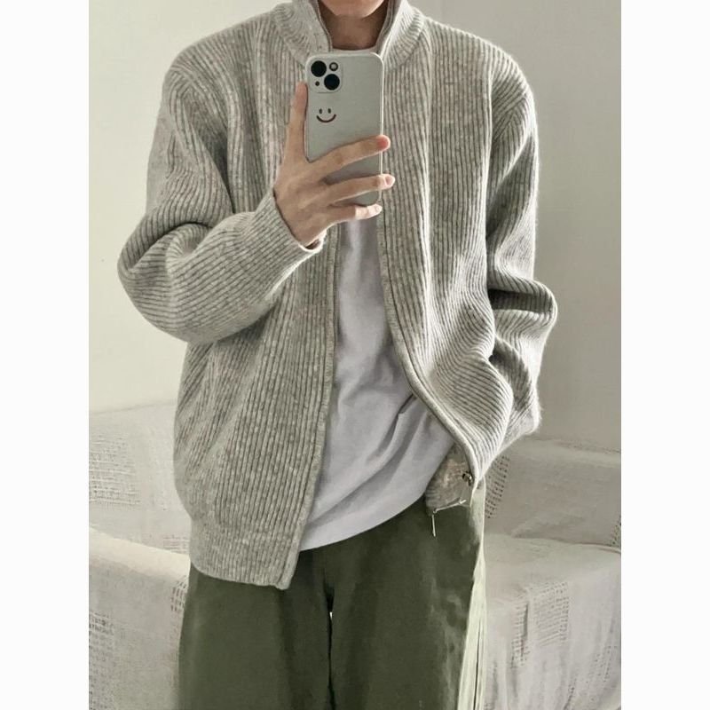 Мужской свитер с открытым воротником в японском стиле 2024 оптом