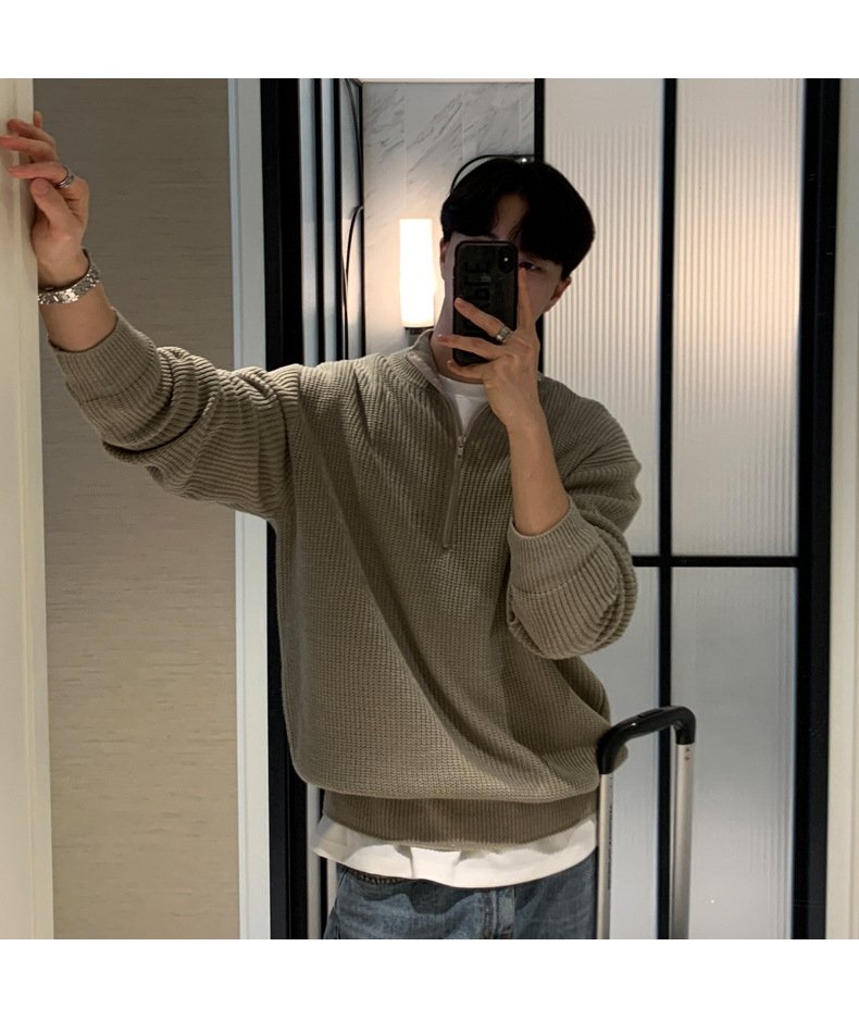 Мужская толстовка с высоким воротником и молнией оптом