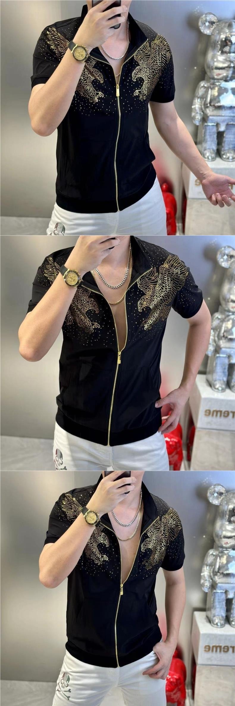 Мужская толстовка с коротким рукавом и молнией оптом