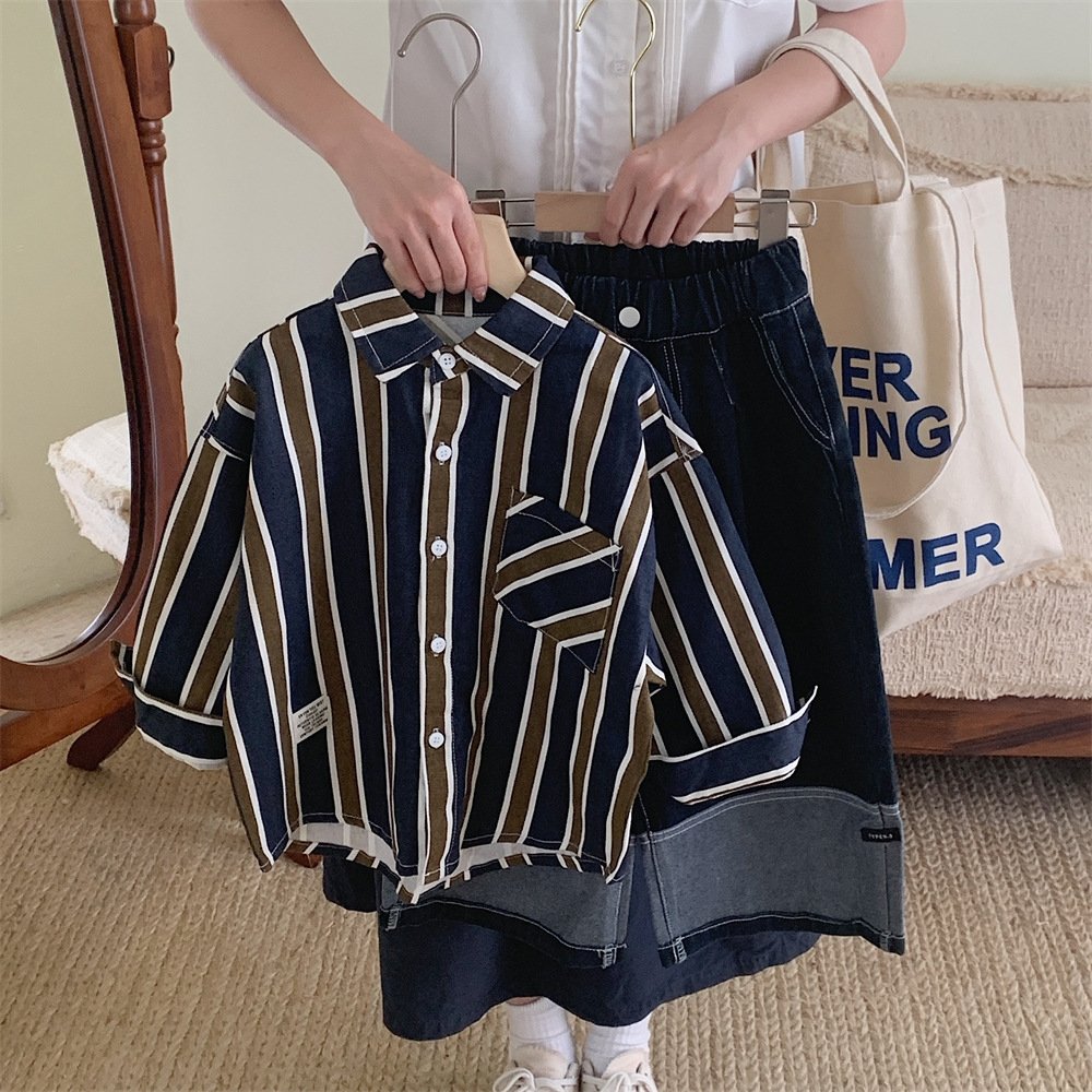 Детская куртка в полоску осенняя 2024 оптом из Китая