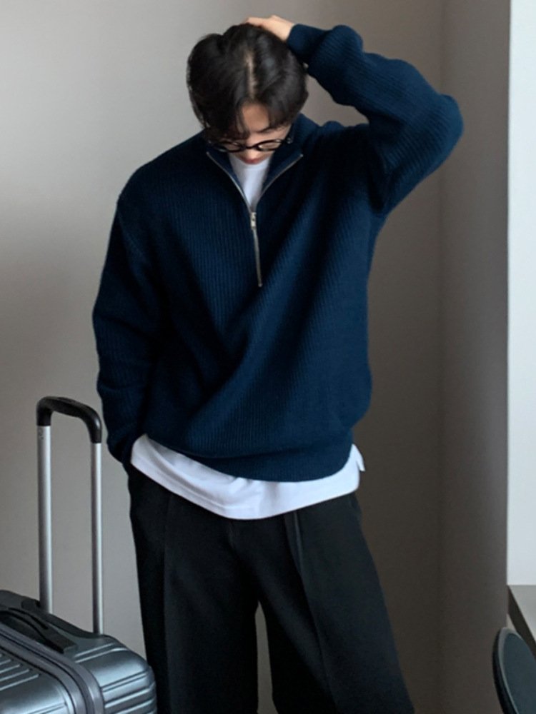 Мужская толстовка с высоким воротником и молнией оптом